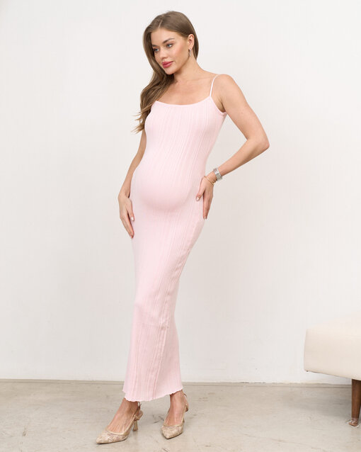 Розовый костюм с макси-платьем и кардиганом Maple — изображение 3