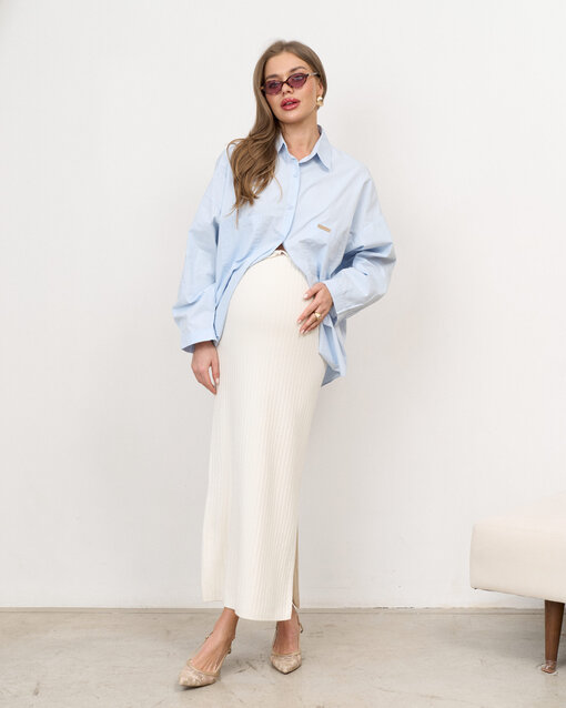 Молочная трикотажная юбка в рубчик Peony — изображение 6