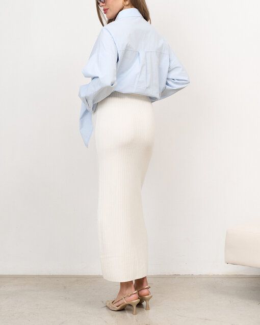 Молочная трикотажная юбка в рубчик Peony — изображение 10