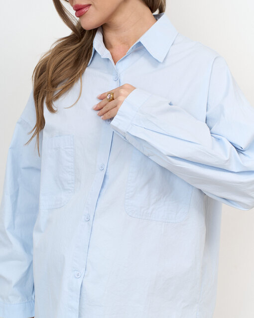 Голубая хлопковая рубашка-оверсайз Willow — изображение 2