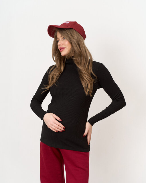Черная водолазка для беременных и кормящих мам Tilda — изображение 9