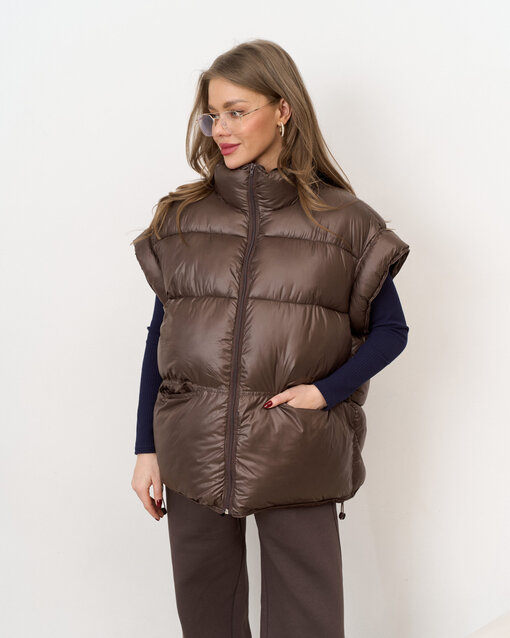 Коричневый тёплый жилет Weekend — изображение 7