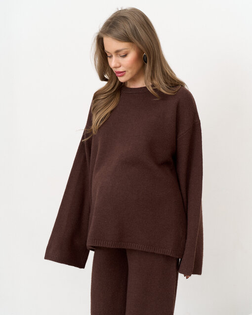 Шоколаный вязаный костюм с брюками и джемпером Cozy — изображение 14