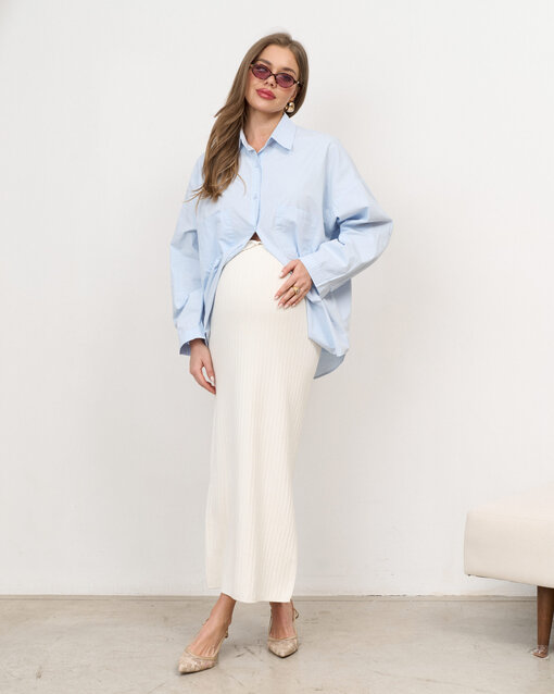 Молочная трикотажная юбка в рубчик Peony — изображение 3