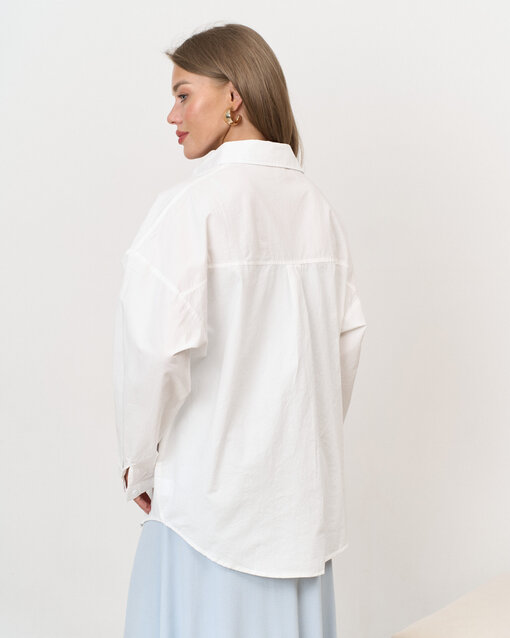 Белая хлопковая рубашка-оверсайз Willow — изображение 10