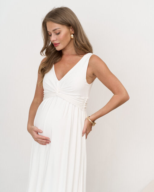 Молочное макси платье для будущих мам Dream — изображение 6