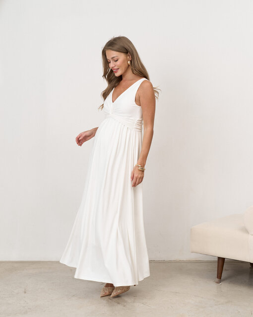 Молочное макси платье для будущих мам Dream — изображение 5