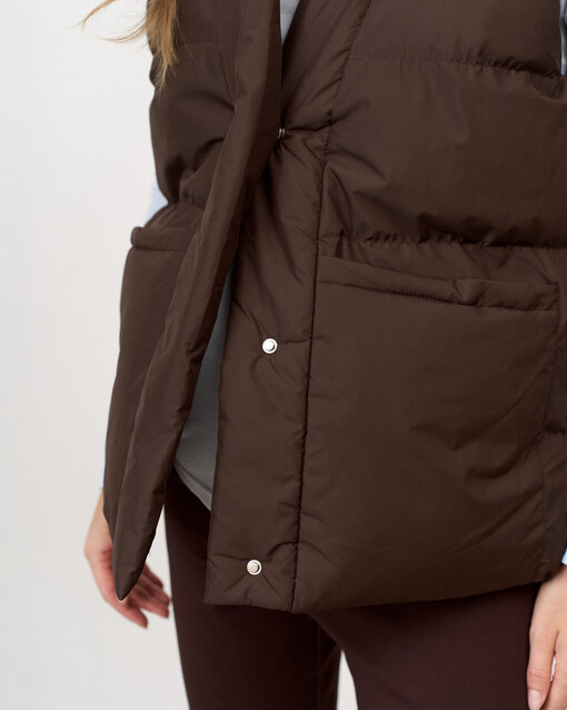 Шоколадный тёплый жилет с поясом Juniper — изображение 8