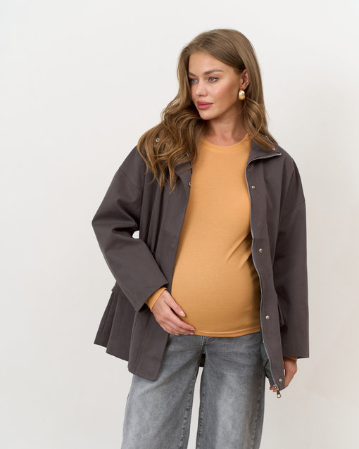 Темно-серая куртка-парка для будущих и кормящих мам Rain — изображение 10