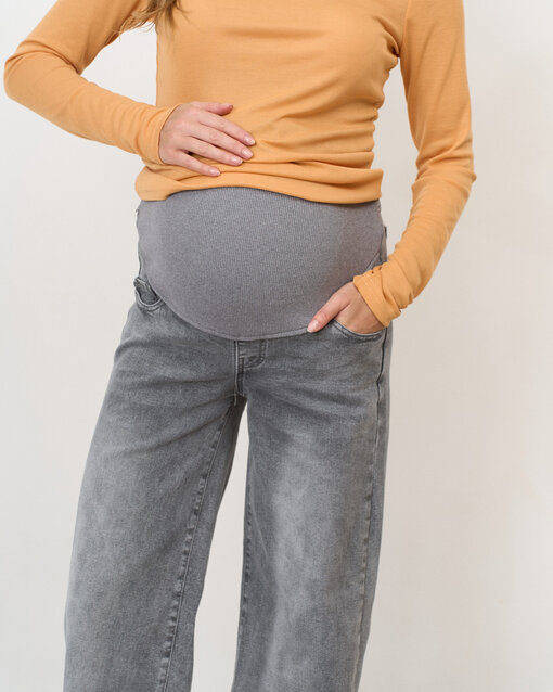 Серые джинсы прямого кроя для будущих мам Ariel — изображение 2
