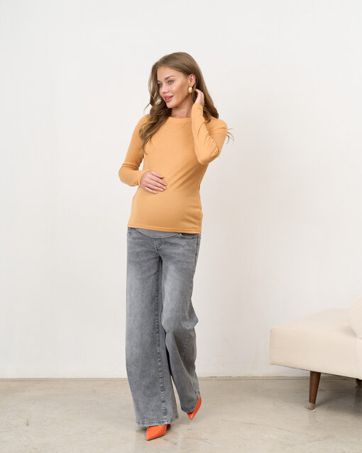 Серые джинсы прямого кроя для будущих мам Ariel — изображение 8