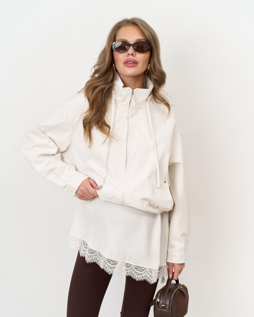 Молочная укороченная ветровка Cherry — изображение 10