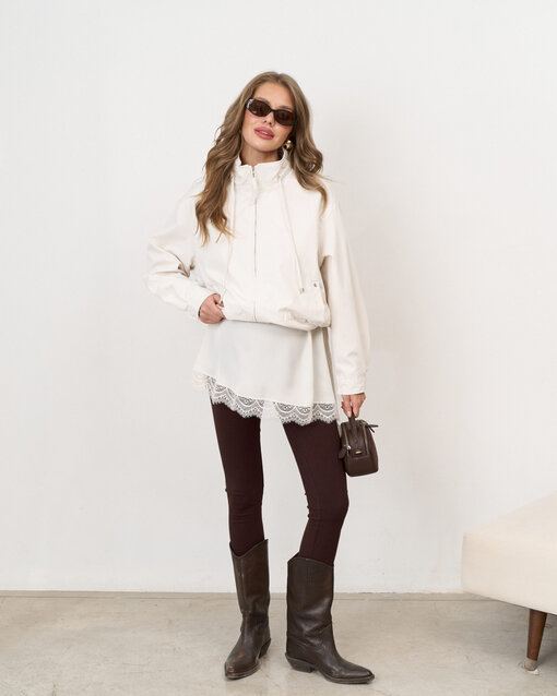 Молочная укороченная ветровка Cherry — изображение 11