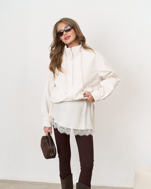 Молочная укороченная ветровка Cherry — изображение 7