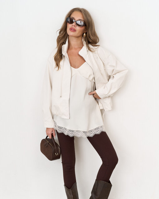 Молочная укороченная ветровка Cherry — изображение 9