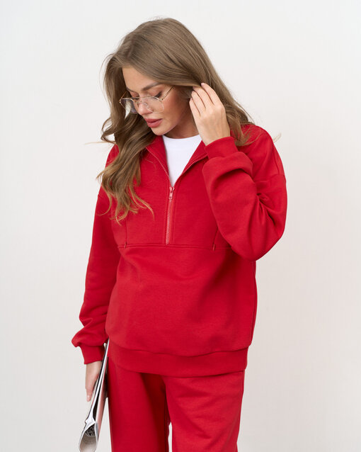 Красный свитшот для будущих и кормящих мам Hot Mom Club — изображение 4