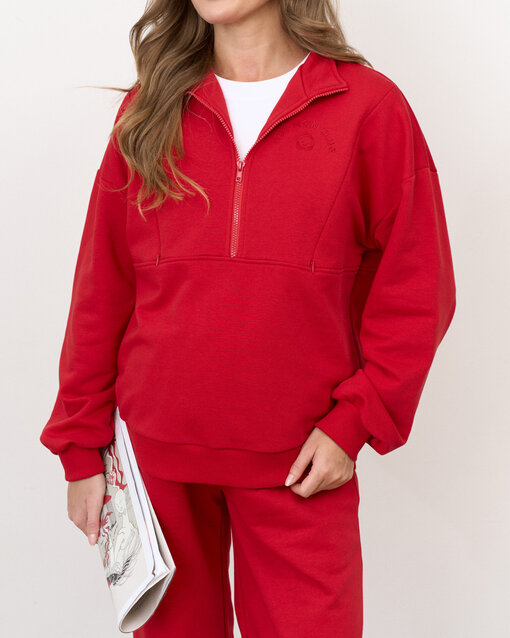 Красный свитшот для будущих и кормящих мам Hot Mom Club — изображение 13