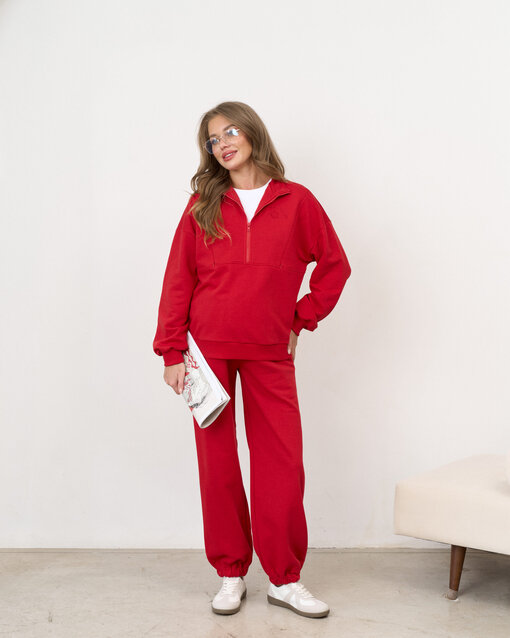 Красный свитшот для будущих и кормящих мам Hot Mom Club — изображение 14