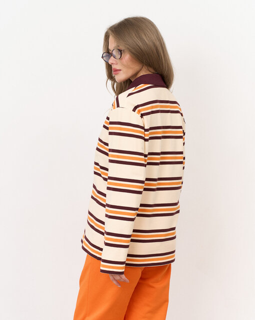 Оранжевое поло в полоску для будущих и кормящих мам Tracy — изображение 7