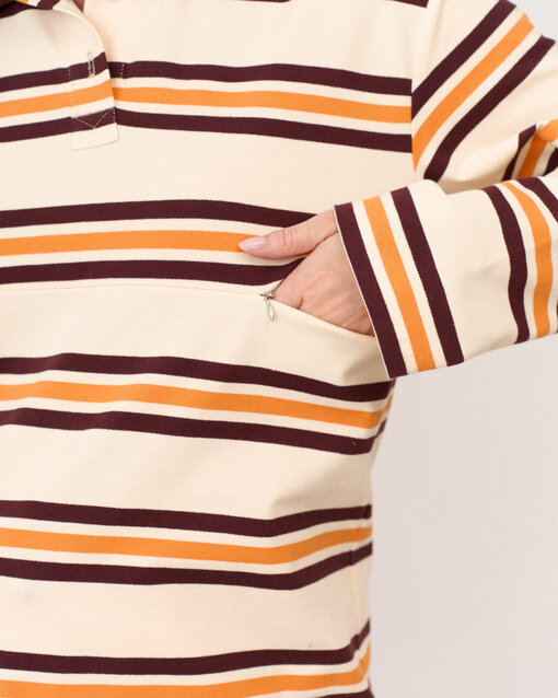 Оранжевое поло в полоску для будущих и кормящих мам Tracy — изображение 2