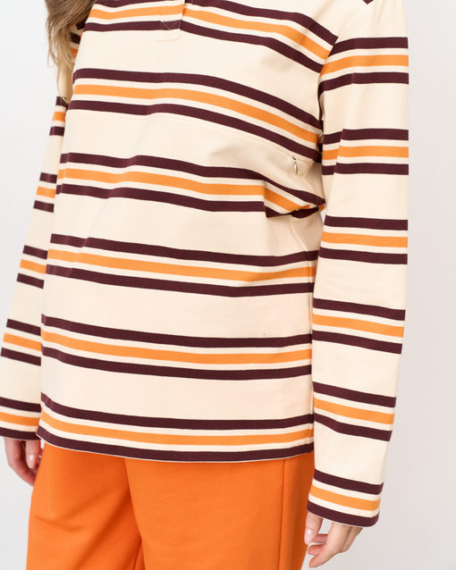 Оранжевое поло в полоску для будущих и кормящих мам Tracy — изображение 4