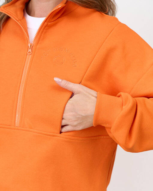 Оранжевый свитшот для будущих и кормящих мам Hot Mom Club — изображение 2