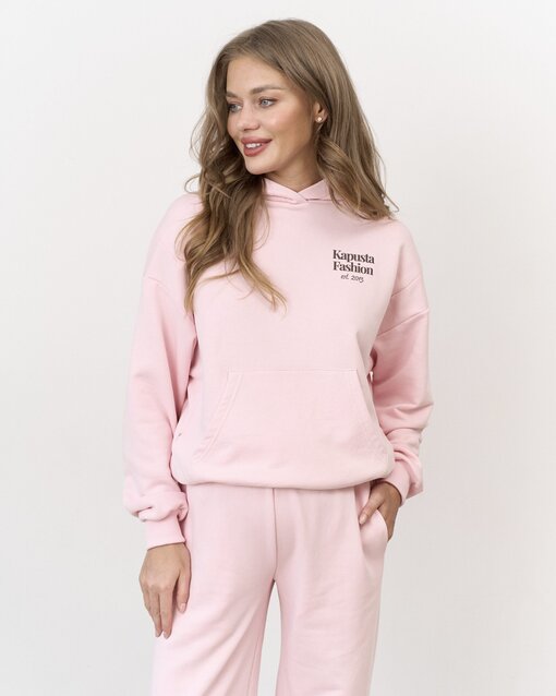 Светло-розовое худи для беременных и кормящих мам Kapusta Fashion