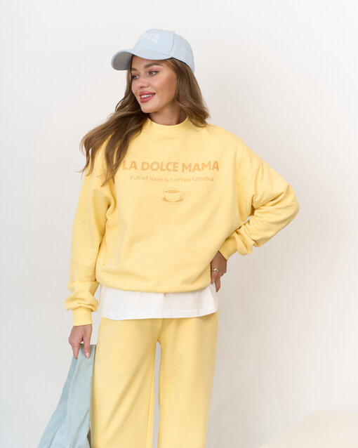 Желтый свитшот для будущих и кормящих мам La dolce mama — изображение 3