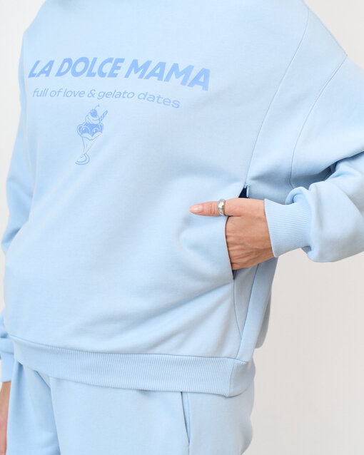 Светло-голубой свитшот для будущих и кормящих мам La dolce mama — изображение 2