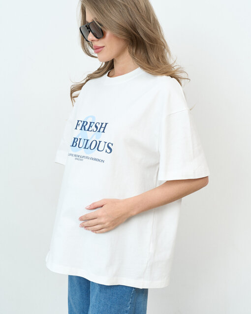 Белая оверсайз-футболка Fresh & Fabulous — изображение 7