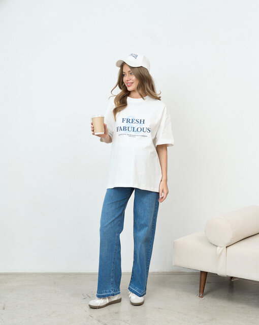 Белая оверсайз-футболка Fresh & Fabulous — изображение 2