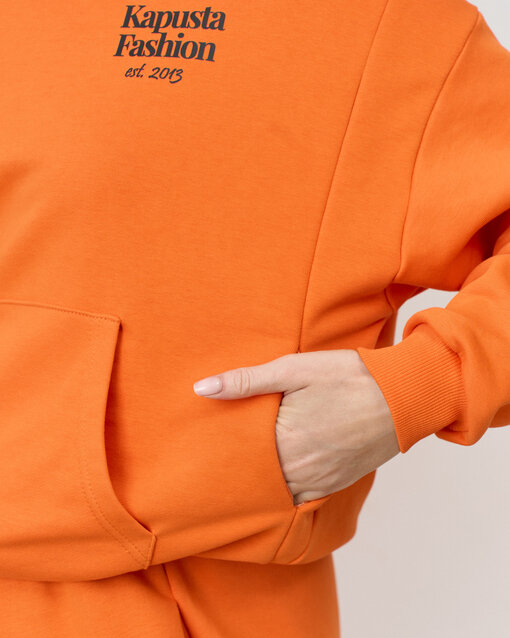Оранжевое худи для беременных и кормящих мам Kapusta Fashion — изображение 2