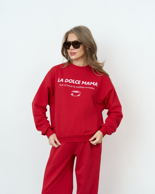 Красный свитшот для будущих и кормящих мам La dolce mama — изображение 10