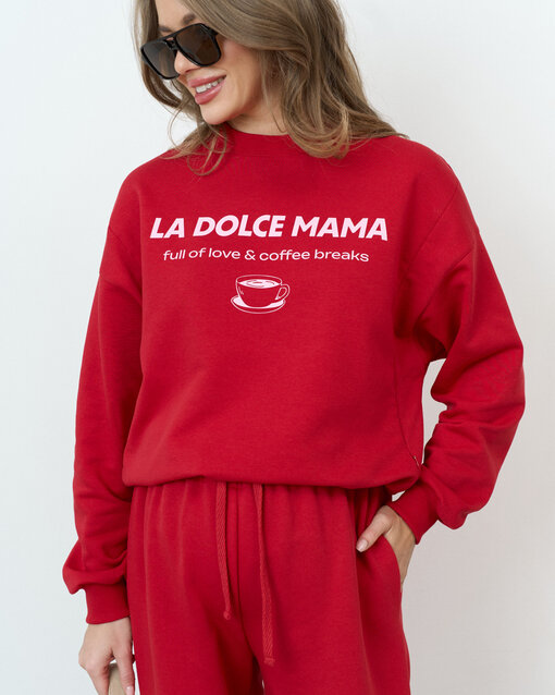 Красный свитшот для будущих и кормящих мам La dolce mama — изображение 11