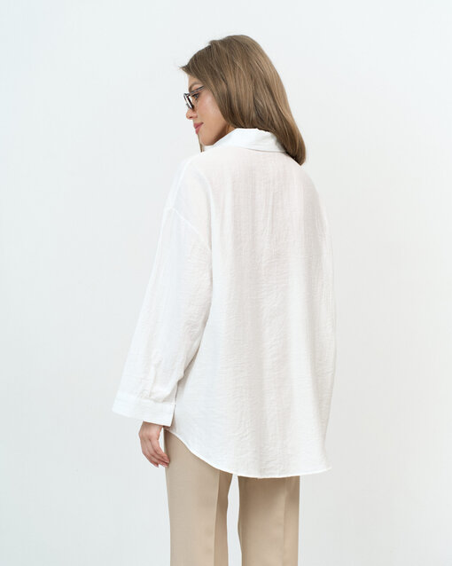 Белая блуза свободного кроя Silky — изображение 4