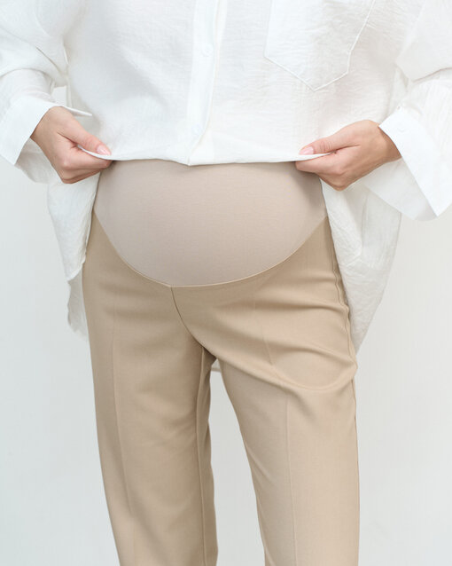 Бежевые слим-брюки для будущих мам Street — изображение 2