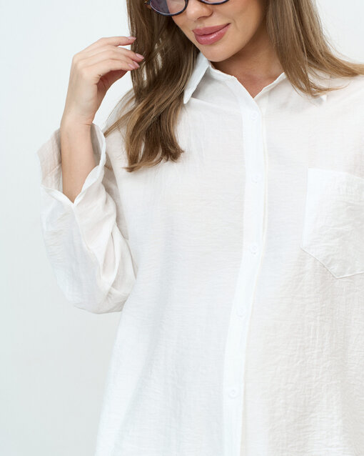 Белая блуза свободного кроя Silky — изображение 2