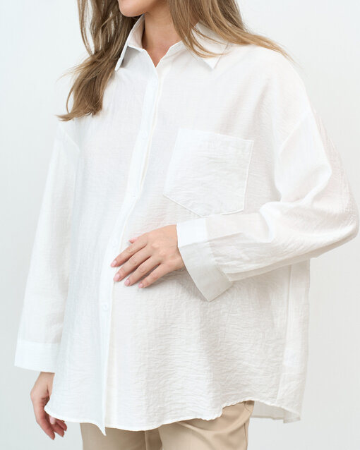 Белая блуза свободного кроя Silky — изображение 6