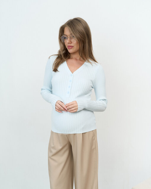 Голубой лонгслив для будущих и кормящих мам Milan — изображение 3