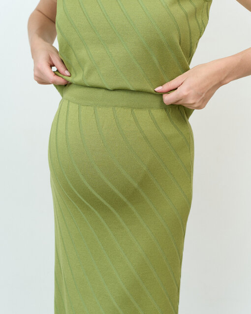 Зеленый трикотажный комплект с юбкой Capri — изображение 2