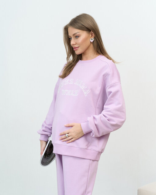 Лавандовый свитшот для будущих и кормящих мам Super Mama — изображение 5