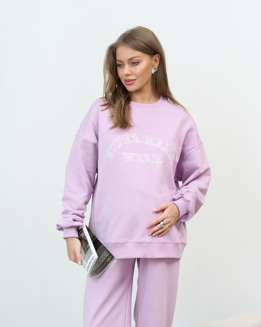Лавандовый свитшот для будущих и кормящих мам Super Mama — изображение 7