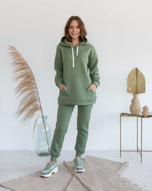 Фисташковое теплое худи для будущих и кормящих мам Sport — изображение 6