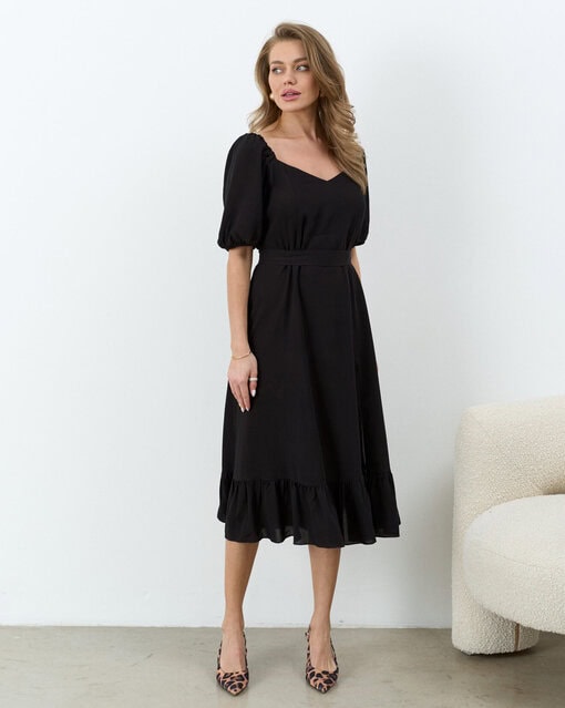 Черное платье для будущих и кормящих мам Italia