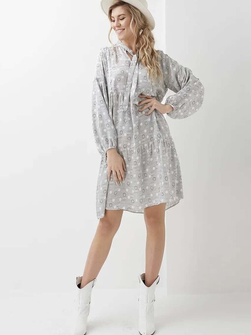 Серое платье с бантом для будущих и кормящих мам Georgia — изображение 5