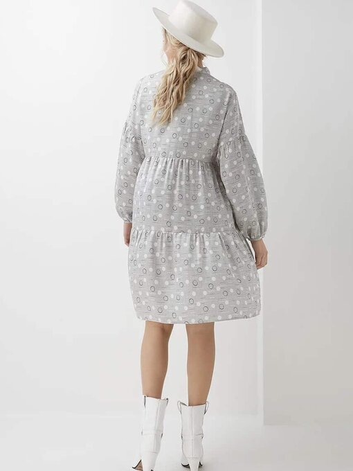 Серое платье с бантом для будущих и кормящих мам Georgia — изображение 4