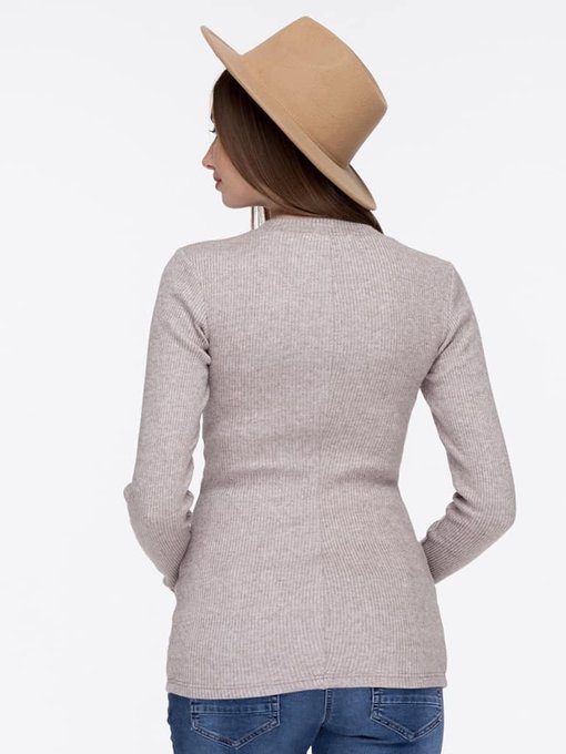 Кофейный лонгслив для будущих и кормящих мам Stefania Warm — изображение 5