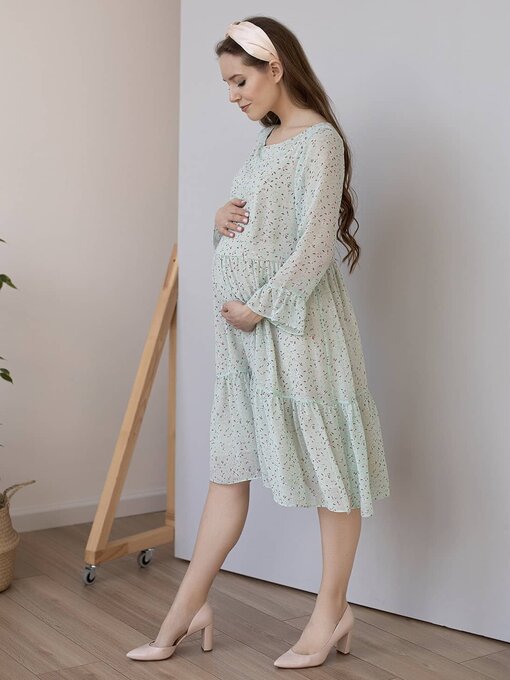 Мятное платье для будущих и кормящих мам Vanilla — изображение 3