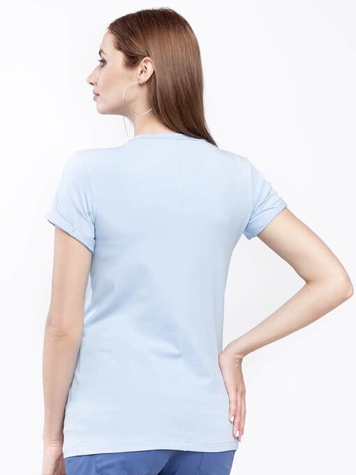 Голубая футболка с принтом для будущих и кормящих мам Donna — изображение 4