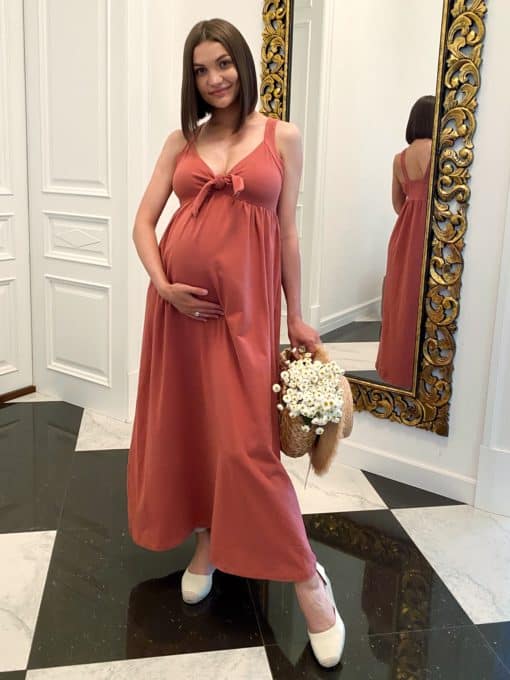 Терракотовый сарафан для будущих и кормящих мам Rodos — изображение 6